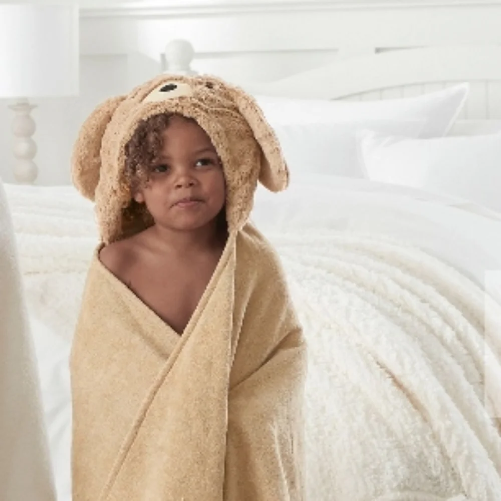 Pottery Barn Kids Labradoodle Cotton Towel Tan